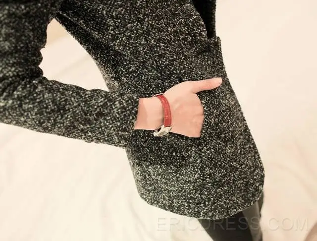 Popular Hot Selling Slim Woolen Long Overcoat | Женская одежда