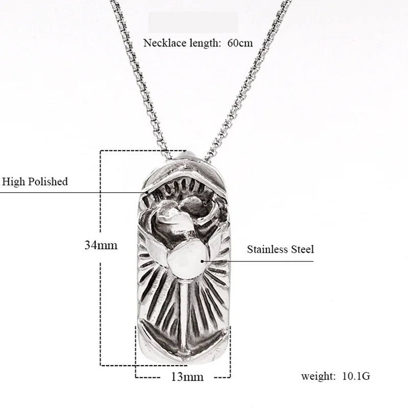 New Fashion Man Jewelry Rose Flower Pattern Pendant Necklace Silver Color Stainless Steel Chain Men Punk Simple For | Украшения и