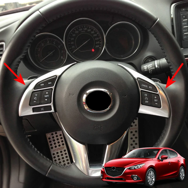 Чехол на руль AX Chrome для Mazda 3 M3 Axela 2014 2015 2016|garnish molding|trim coverwheel molding |