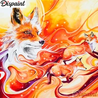 dispaint full squareround drill 5d diy diamond painting animal fox scenery embroidery cross stitch 3d home decor gift a12973