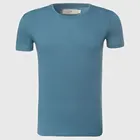 Футболка мужская приталенная с круглым вырезом, хлопковая тенниска с короткими рукавами, однотонная майка кроя Slim Fit, цвет белыйчерный