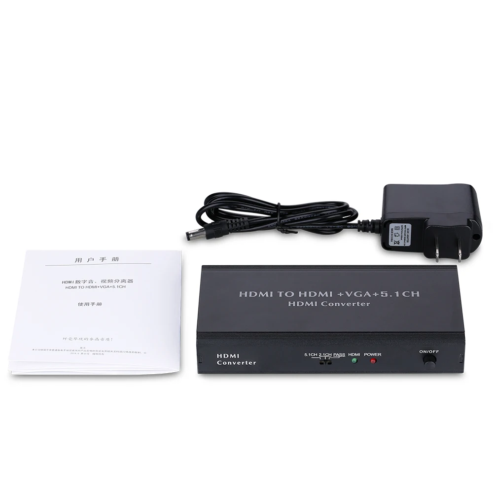 HDMI VGA SPDIF коаксиальный наушники 2CH/5.1CH аудио экстрактор адаптер преобразователя|hdmi