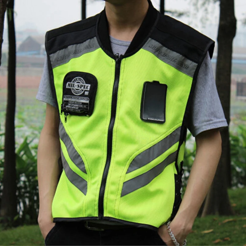 Светоотражающий жилет для езды на мотоцикле. светоотражающий мотокросса.