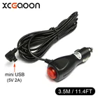 Автомобильное зарядное устройство XCGaoon mini USB, адаптер для камеры DVRGPSPad, вход DC 12 в-24 в выход 5 в 2 А, длина кабеля 3,5 м 11,4 фута