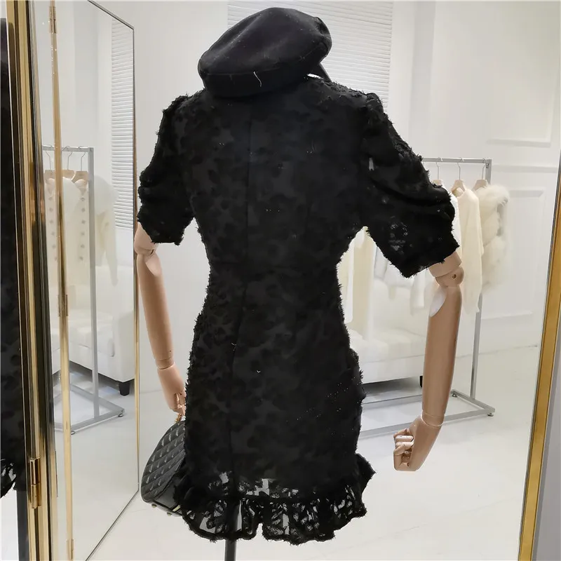 2019 весенне летнее модное уличная винтажное стильное мини платье с пышными