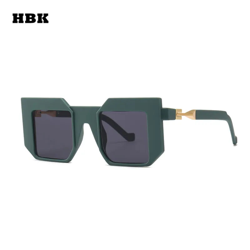 HBK Новые солнцезащитные очки оверсайз с плоским верхом Мужские квадратные