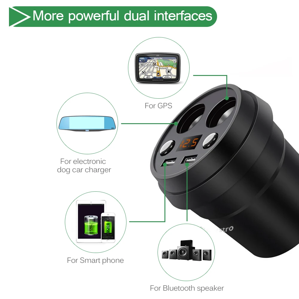 Автомобильное зарядное устройство с 2 USB портами 3 1 А|Зарядные устройства для
