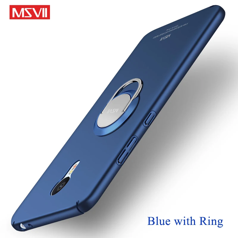 Blue With Ring Чехол Msvii для Meizu M3 Note 3 чехол тонкий Матовые чехлы для Meizu M3s мини Чехол-держатель с кольцом для Meizu Note 3 Note3 чехол s - Цвет: Blue With Ring