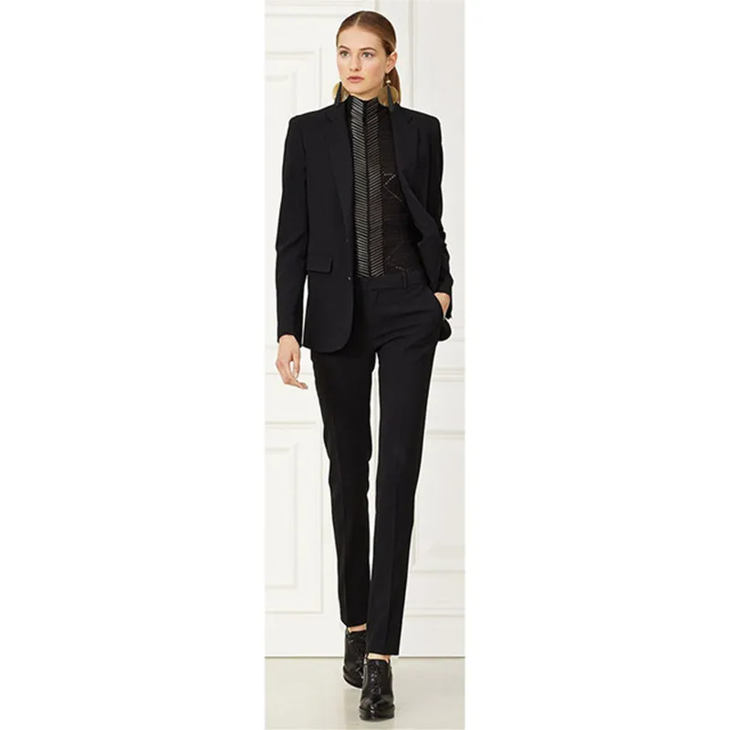 

Ladies business suit black female office Slim single-breasted suit ladies formal suit two-piece suit (jacket + pants)