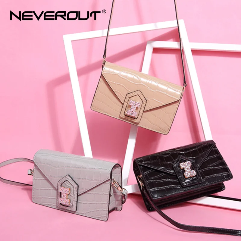 NEVEROUT/Роскошная стильная женская сумка на плечо из спилок кожи аллигатора с