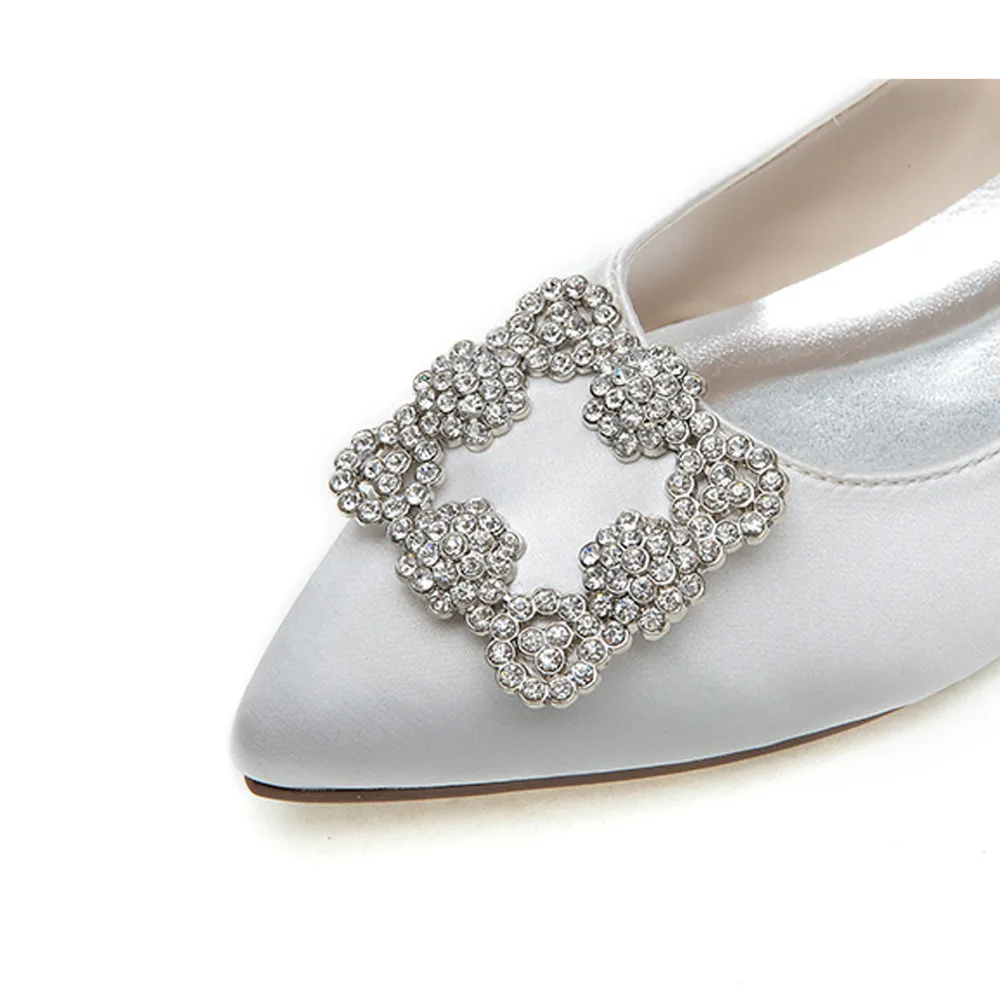 Женская атласная брошь на плоской подошве с острым носком|women flats|slip onflats women |