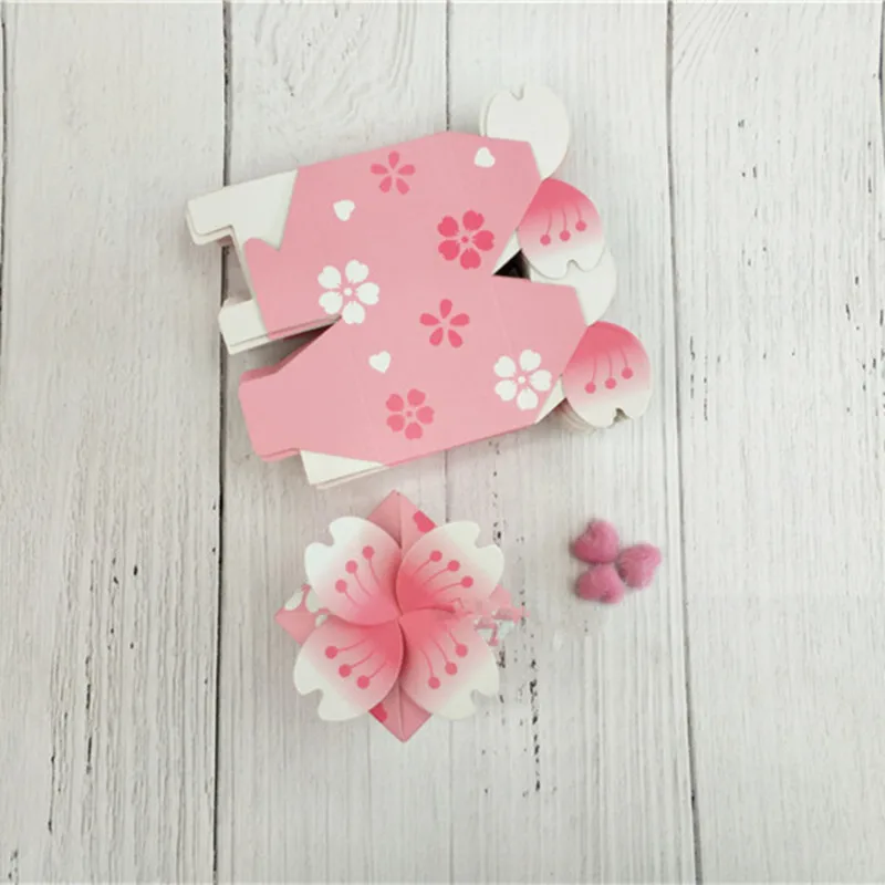 10 шт. Подарочная коробка для конфет с вишневым цветком вечерние коробки торжеств