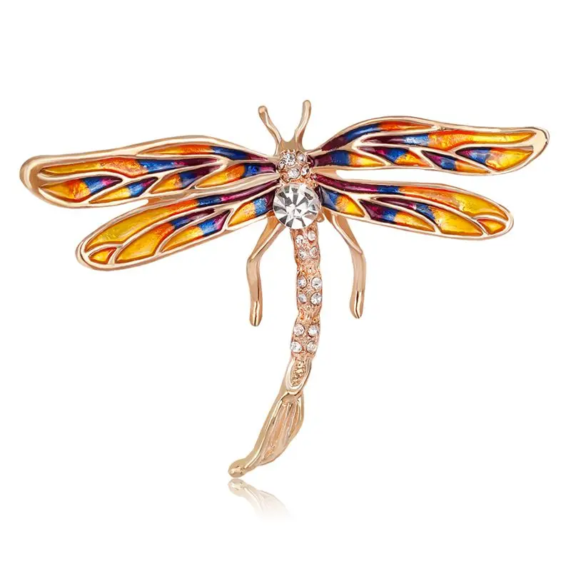 dragonfly Rinhoo дикие животные брошь на булавке бабочка кошка сова броши с птицами для женщин ювелирные изделия для костюма милые насекомые маленькая брошь - Окраска металла: dragonfly
