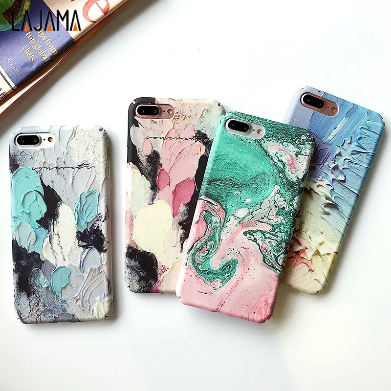 For iPhone 6s Case Oil Paint Hard PC Phone Cases Candy Colors Colorful Print Cover 6 7 8 Plus iphone X | Мобильные телефоны и