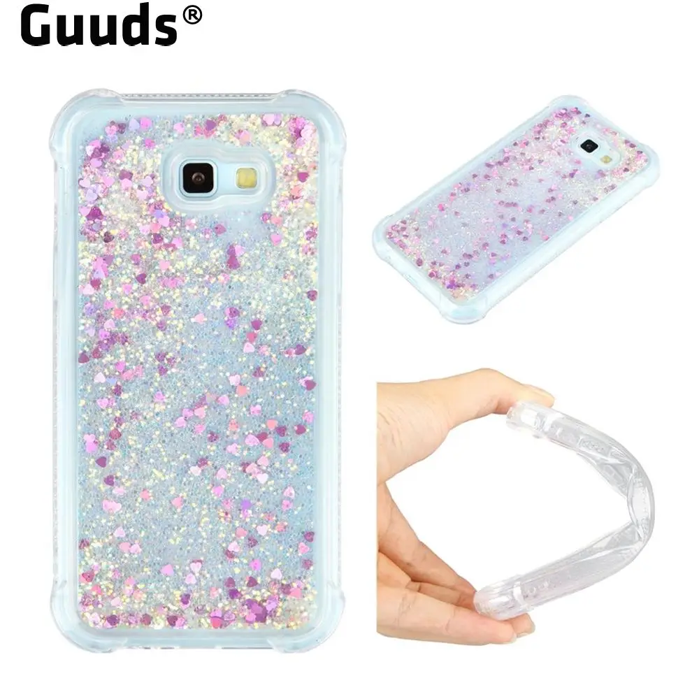 Guuds для Samsung A7 2017 A720 крышка динамические жидкие блестки песок зыбучий звезда ТПУ