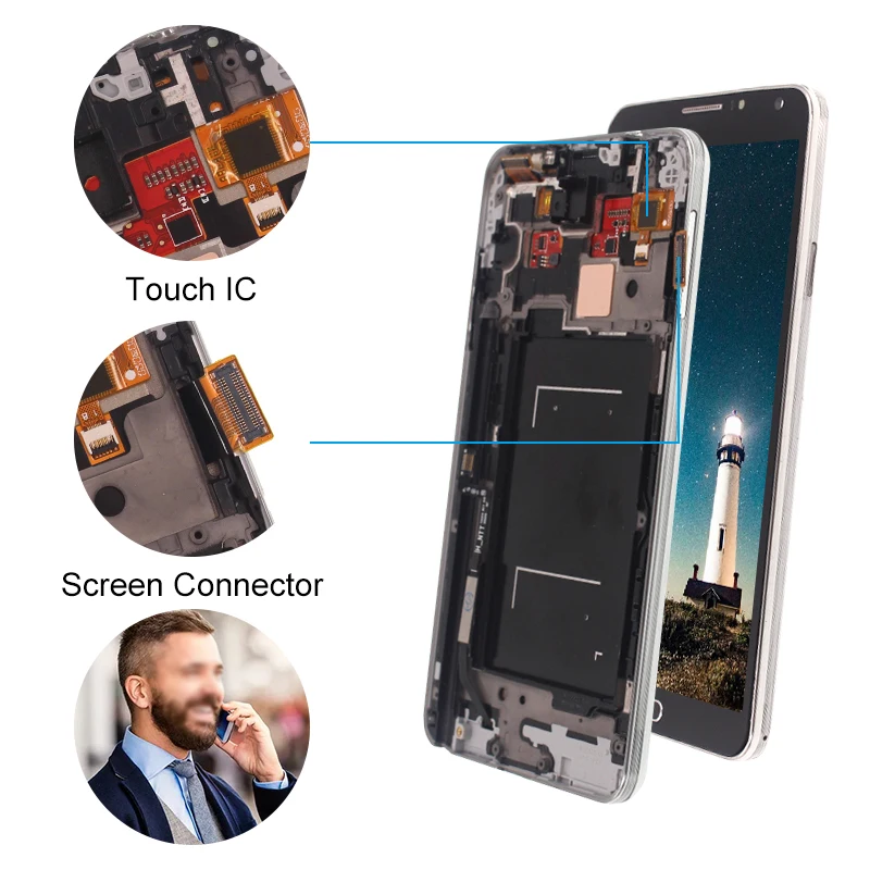 5 7 &quotотрегулировать Яркость для samsung Galaxy Note 3 N900 N9005 N900A N900V Note3 ЖК Экран Дисплей