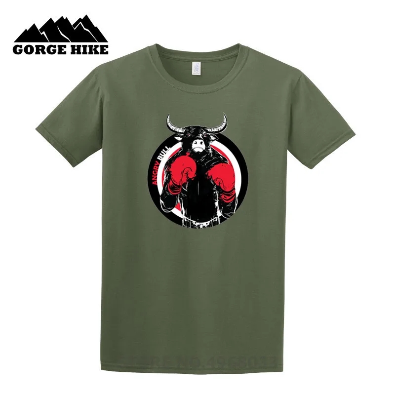 Мужская Винтажная Футболка Angry bull брендовая футболка в стиле MMA вечерние футболки