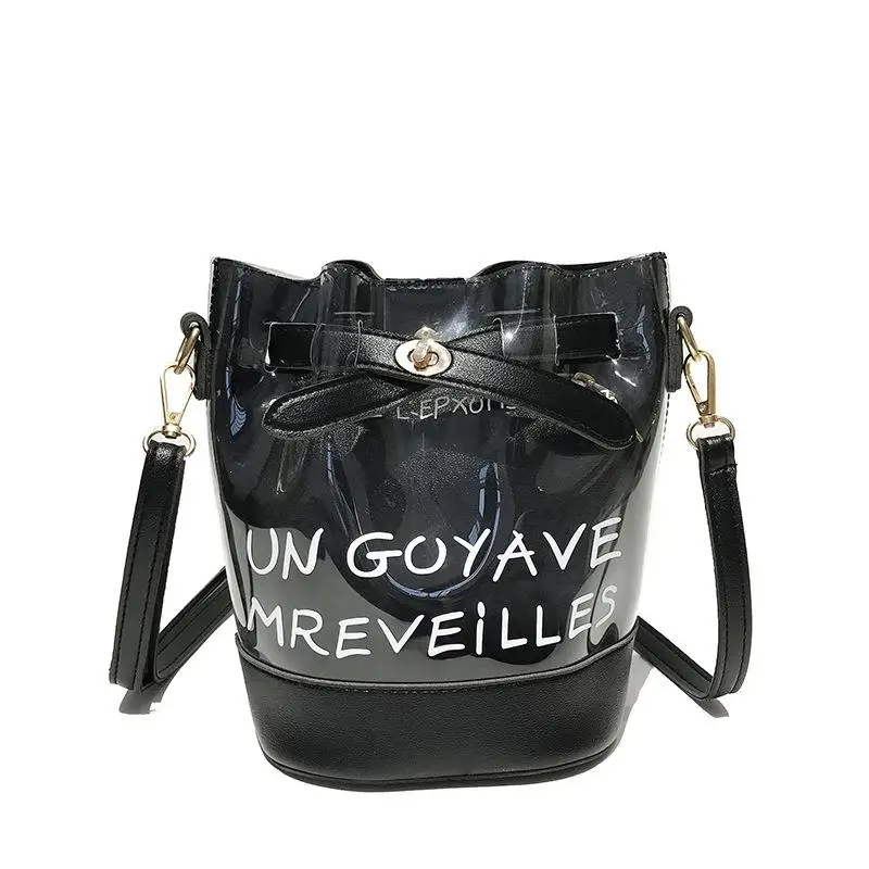 Женская сумка, прозрачная сумка bolsas, прозрачная сумка, ПВХ сумка, высокое качество, сумка-мессенджер, для мамы и ребенка, посылка bolso mujer - Цвет: Black