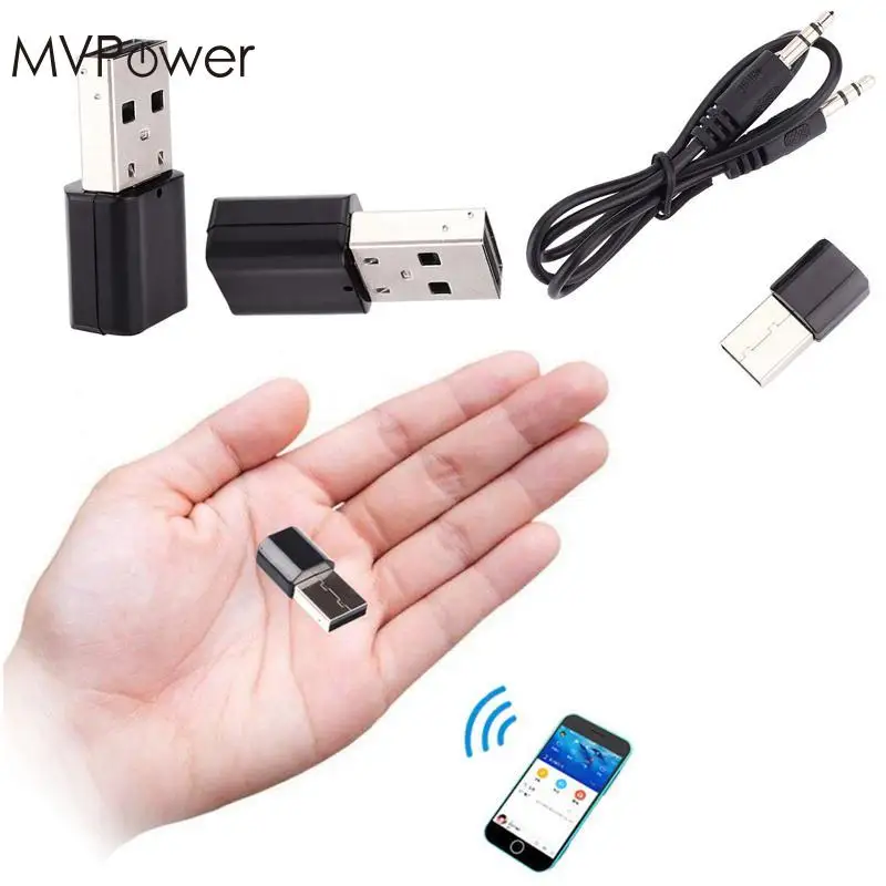 Mvpower 3.5 мм AUX Bluetooth USB Беспроводной аудио стерео адаптер приемника Интимные