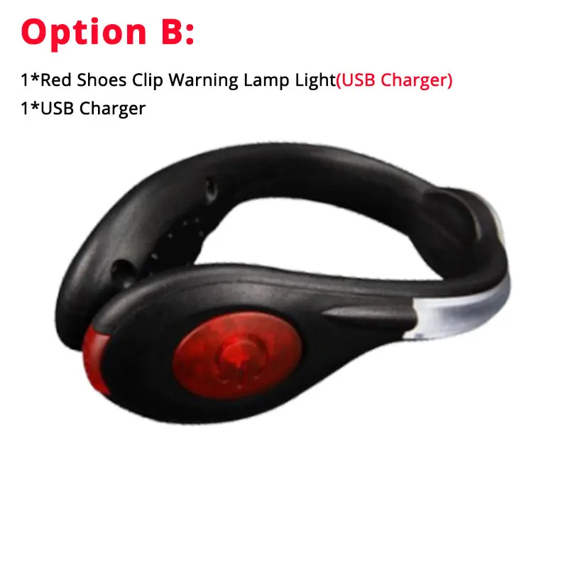 USB RED USB зарядное устройство наружный велосипедный светильник Светодиодный светящийся безопасный ночной зажим для беговой обуви велосипедный Предупреждение льная лампа безопасный мигающий светильник - Цвет: USB RED