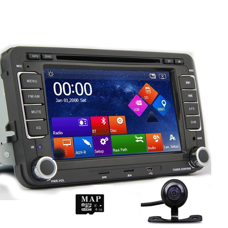 Goedkoop 2 Din 7 Inch Auto DVD Speler Voor VW/Passat/POLO/GOLF/Skoda/Seat/ Leon Met Radio Video Bluetooth GPS Navigatie IPOD FM RDS