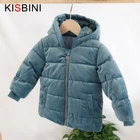 KISBINI для малышей зимняя куртка, унисекс, для мальчиков и девочек, 2020 пуховое пальто для детей, куртка с капюшоном и застежкой-молнией для девочек, От 1 до 5 лет теплая детская одежда