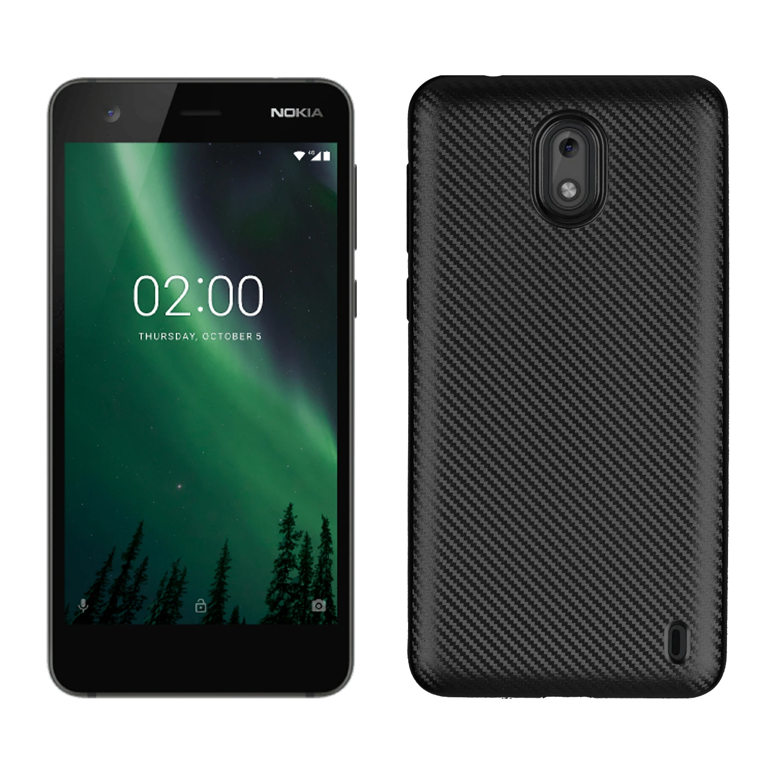 Классический чехол для Nokia 2 из углеродного волокна ТПУ резина силикон защитный 5 0