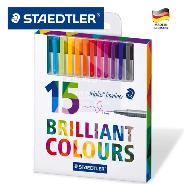 Staedtler 334 15 Triplus Fineliner ручки 0 3 мм маркер металлический одетый наконечник цветная