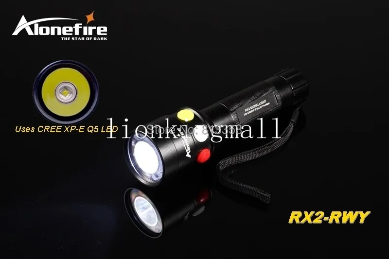 AloneFire RX2-RWY CREE XP-E Q5 LED красный белый желтый свет многофункциональная сигнальная