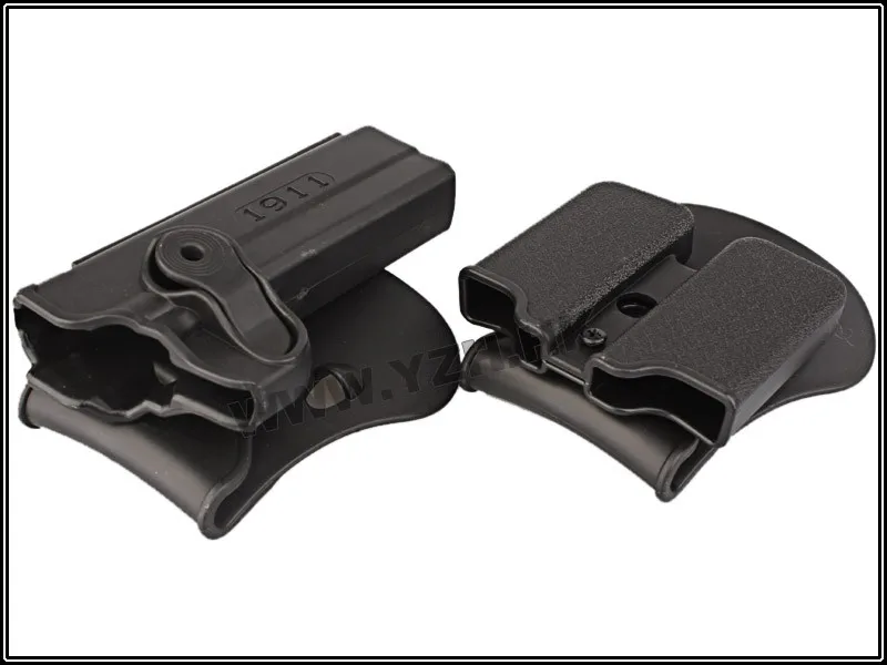 

2016 Airsoft sports 1911 holster Defense Polymer Retention Roto Holster And Double Magazine Fits 1911 Style