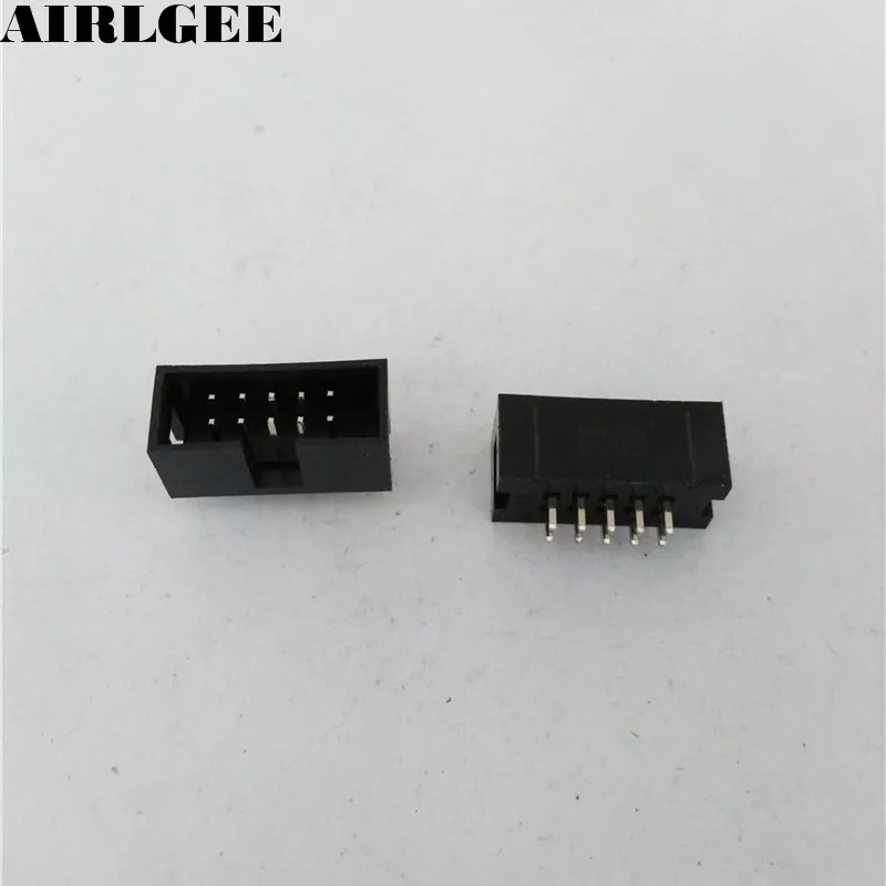 100 шт. IDC коробка заголовок DC3 10P 10 способ 2 54 мм JTAG разъем Черный Бесплатная