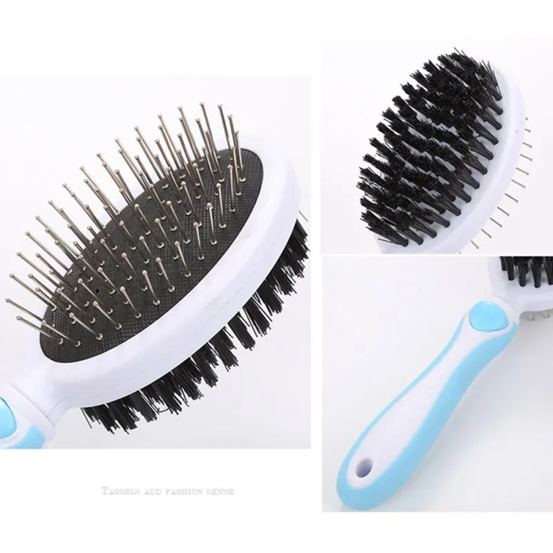 

Pet Double Sided Needle Comb bath Brush Dog Cat Hair Massage Handle Comb Dog Grooming Pet Hair Cleaning Pet Cat Dogs Comb