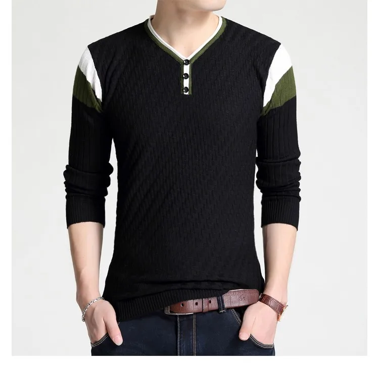 Брендовые мужские slim fit V образным вырезом пуловер свитер для повседневной носки в полоску пуловер, Рождественский свитер Джемперы вязаная одежда homme тянуть Чанд