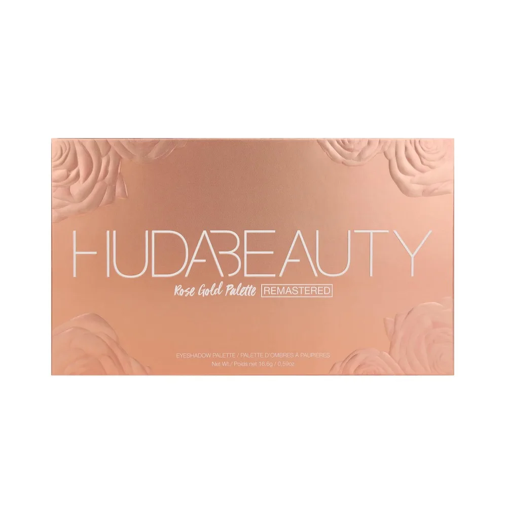 Палитра теней Hudas beauty текстурированные тени для век розовое золото макияж 18 видов