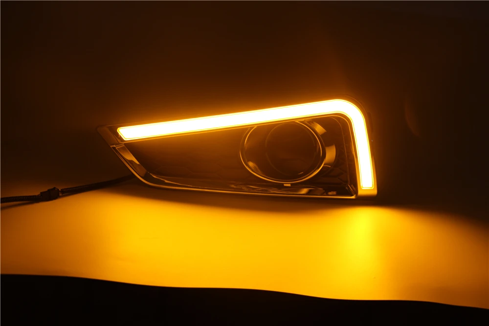 CSCSNL 2 шт. Автомобильный светодиодный дневной ходовой светильник DRL для Honda City с желтой функцией поворота желтый для автомобильного стайлинга Дневной светильник