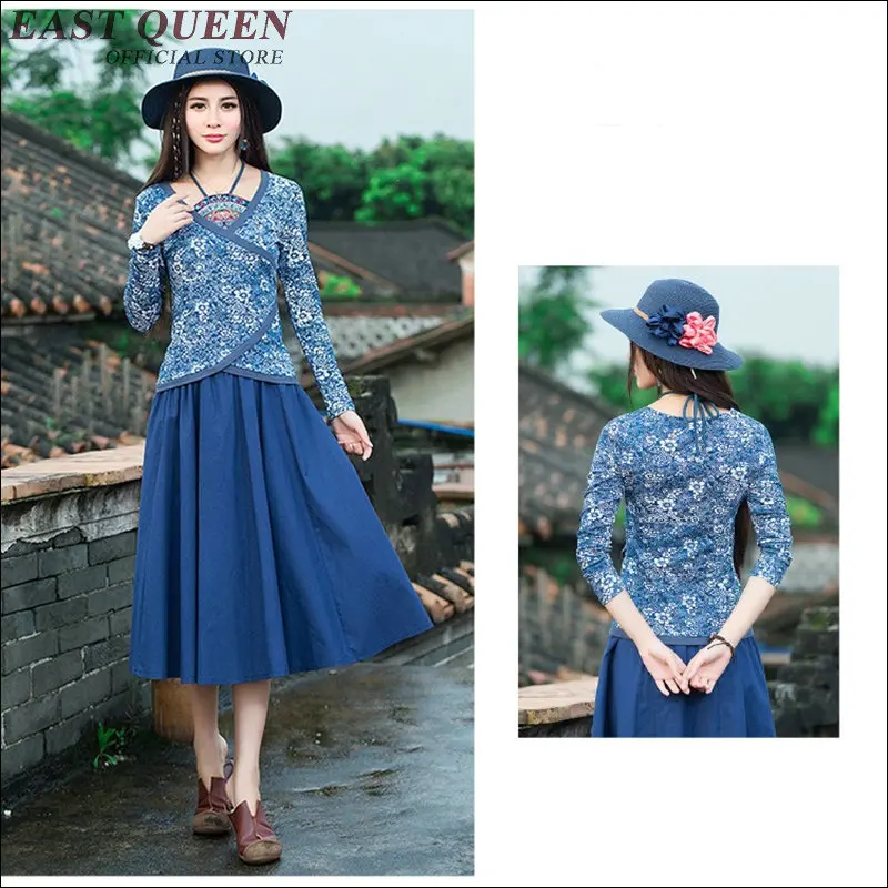 Одежда в китайском стиле топы с глубоким V образным вырезом топ рукавом три