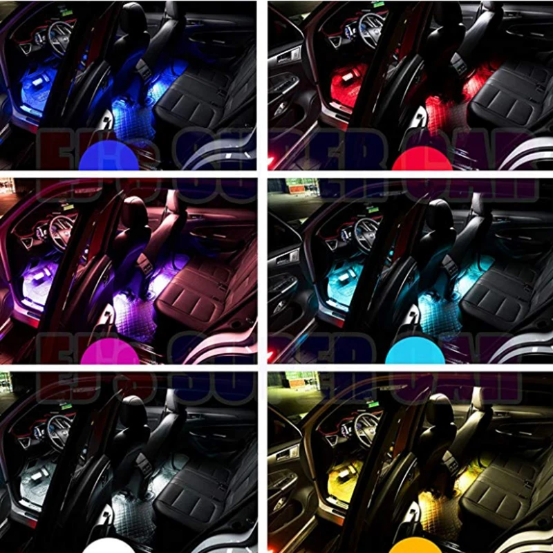 Светодиодные ленты RGB для автомобиля декоративные цвета атмосферные лампы