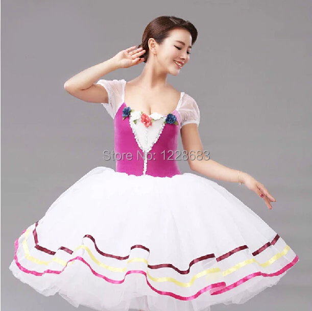 Бесплатная доставка фиолетовая танцевальная одежда сказочное балетное платье