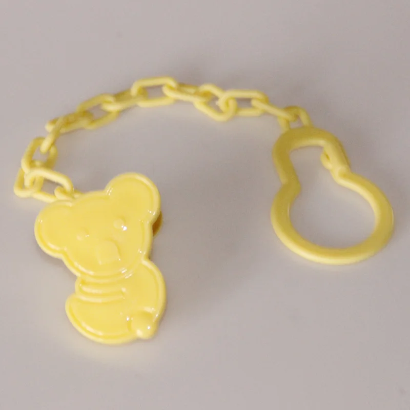 Yellow Bear2 1 шт., Детские зажимы для соски, забавные соски-прорезыватели, аксессуары для сосок, держатель для соски с цепочкой, устойчивый к падению ремень - Цвет: Yellow Bear2
