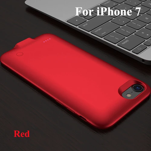Nohon для Apple iPhone 7 7g Чехлы для аккумуляторов 4," 2500 мАч внешний резервный внешний аккумулятор ультра тонкий портативный чехол - Цвет: Red for iPhone 7