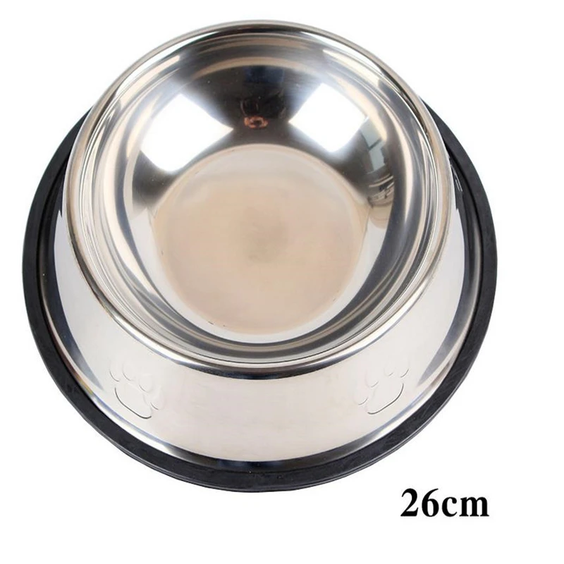 Чаша из нержавеющей стали для домашних собак с отпечатками ног миска кошек и