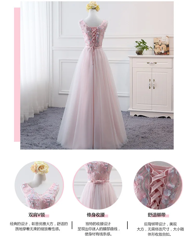 Fashion Lace Long Pink Bridesmaid Dresses Female 2019 Wedding Guest Dress Sleeves Formal Occasion Vestidos Color | Свадьбы и