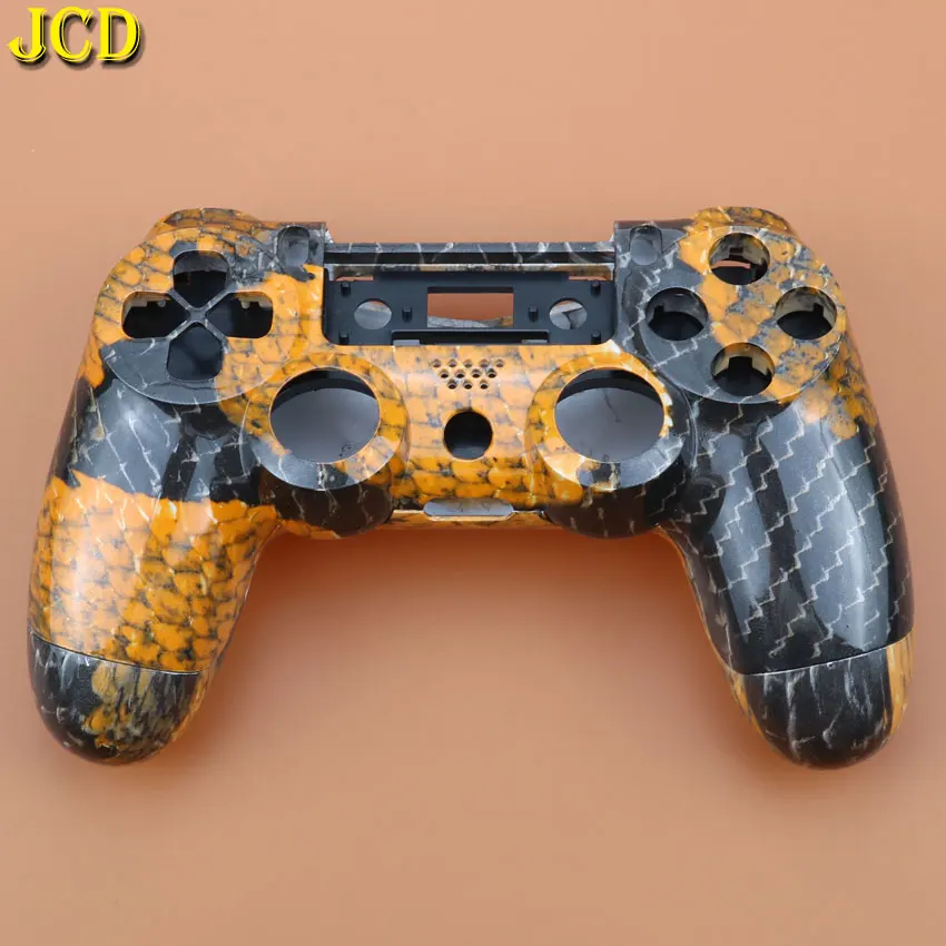 JCD для PS4 контроллер пластиковый жесткий корпус Передняя Задняя верхняя под контроллер ручка корпус Оболочка Чехол для sony DualShock 4 - Цвет: Dragon Yellow