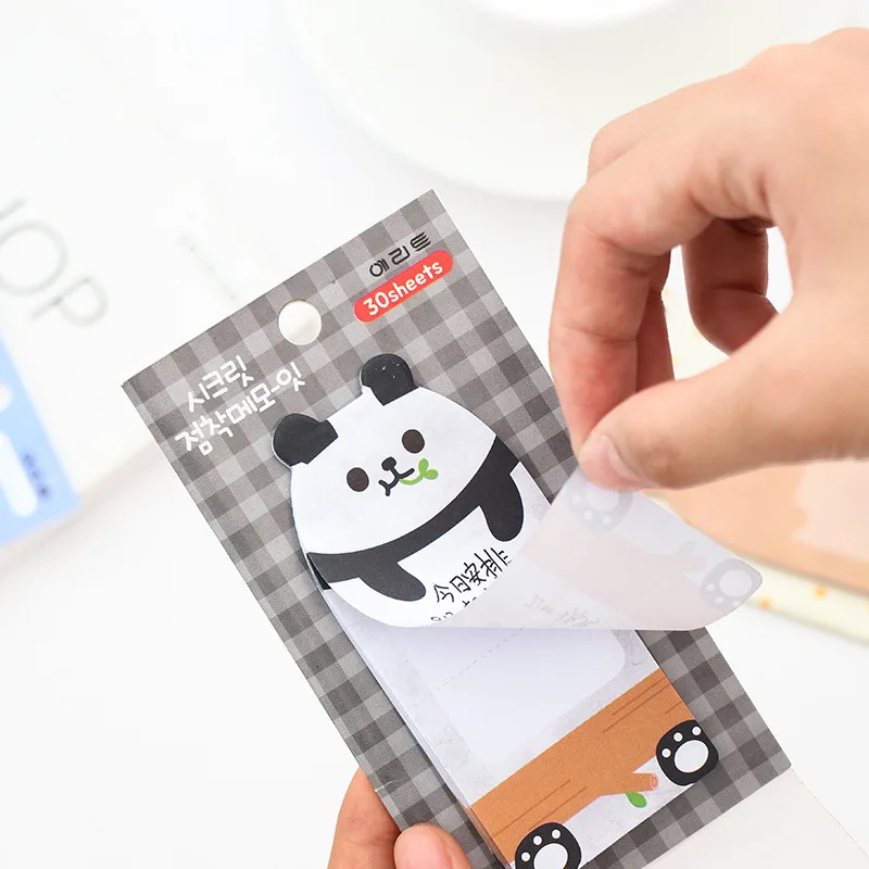 30 шт./лот милый мультфильм животных Panda Cat Медведь Memo Pad Прекрасный Kawaii Чик Пингвин