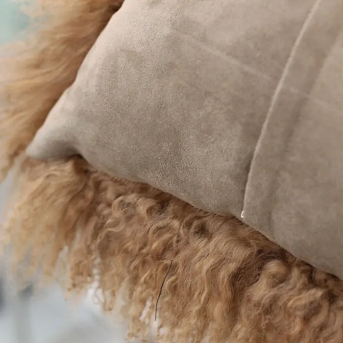 Красочная изготовленная на заказ Подлинная монгольская меховая подушка|mongolian fur