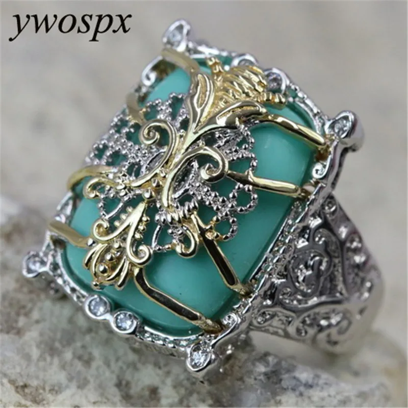 Женское кольцо YWOSPX серебряное с винтажным узором ювелирные изделия для свадьбы