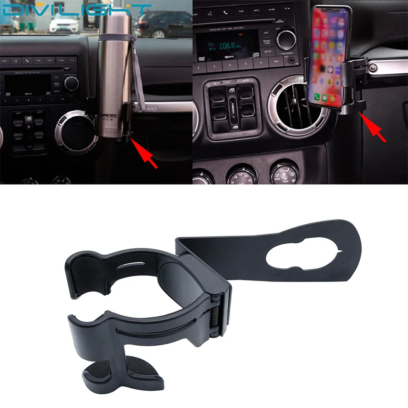 Многофункциональный для Jeep Wrangler JK 2007- интерьер мобильного телефона gps чашка воды кронштейн для бутылок держатель автомобильные аксессуары черный