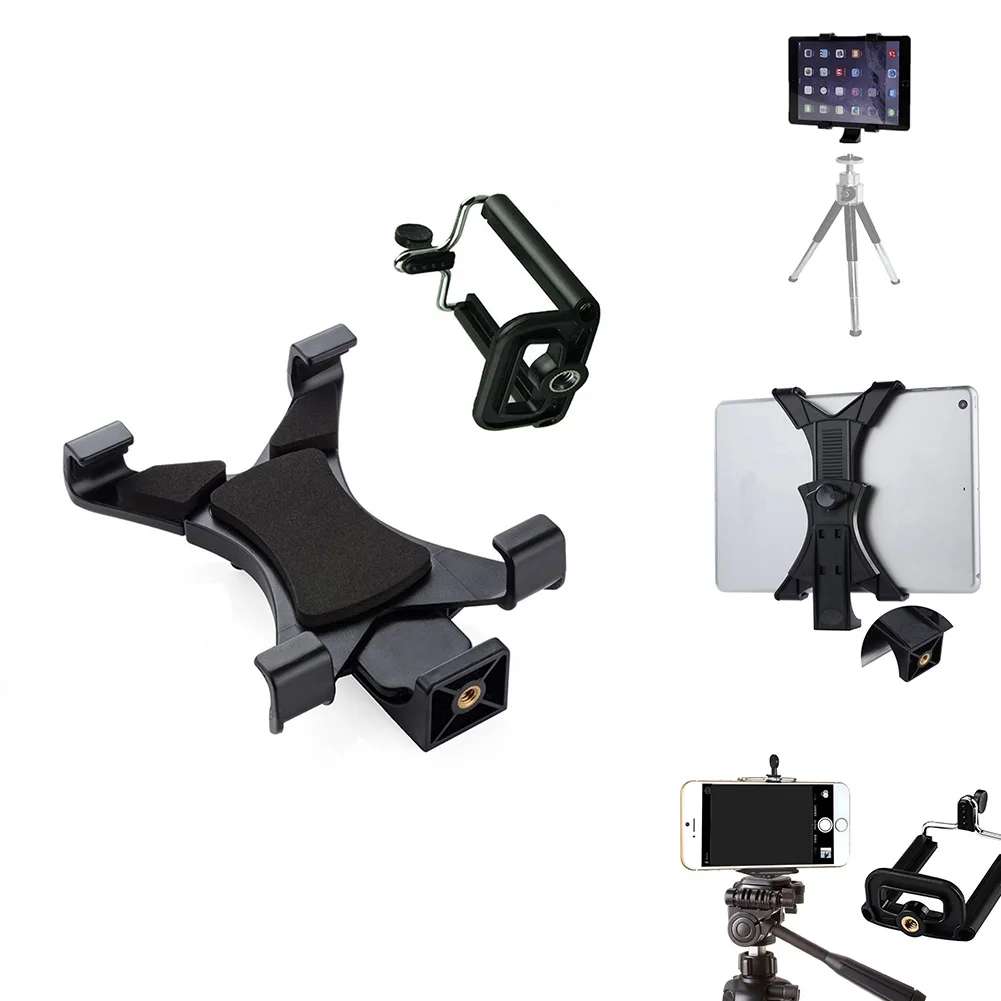 Universal Tablet Tripod Mount Adapter+Cell Phone Holder Clamp for iPhone Samsung Tab iPad IJS998 | Мобильные телефоны и