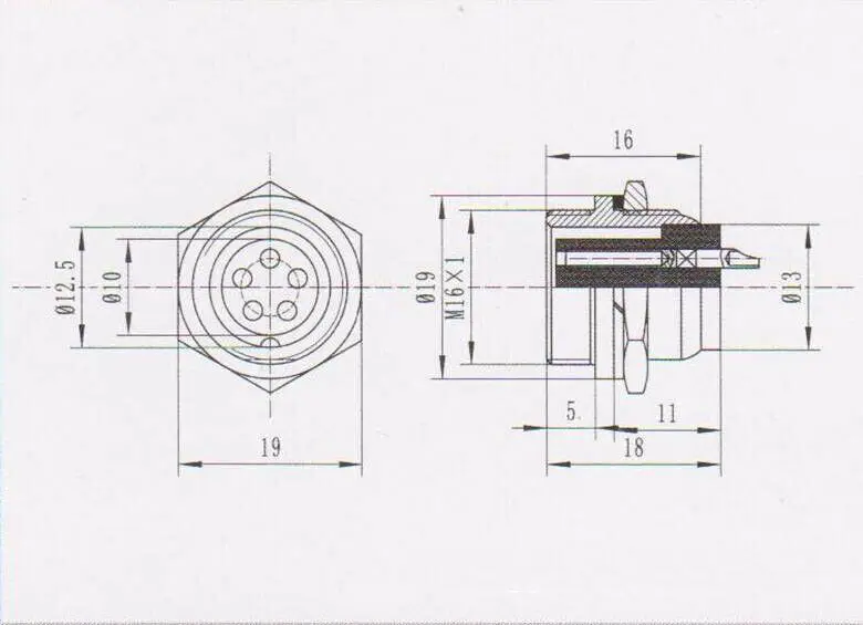 GX16-9 16 мм винтовой тип Электрический разъем Разъем авиационный 9 контактов |
