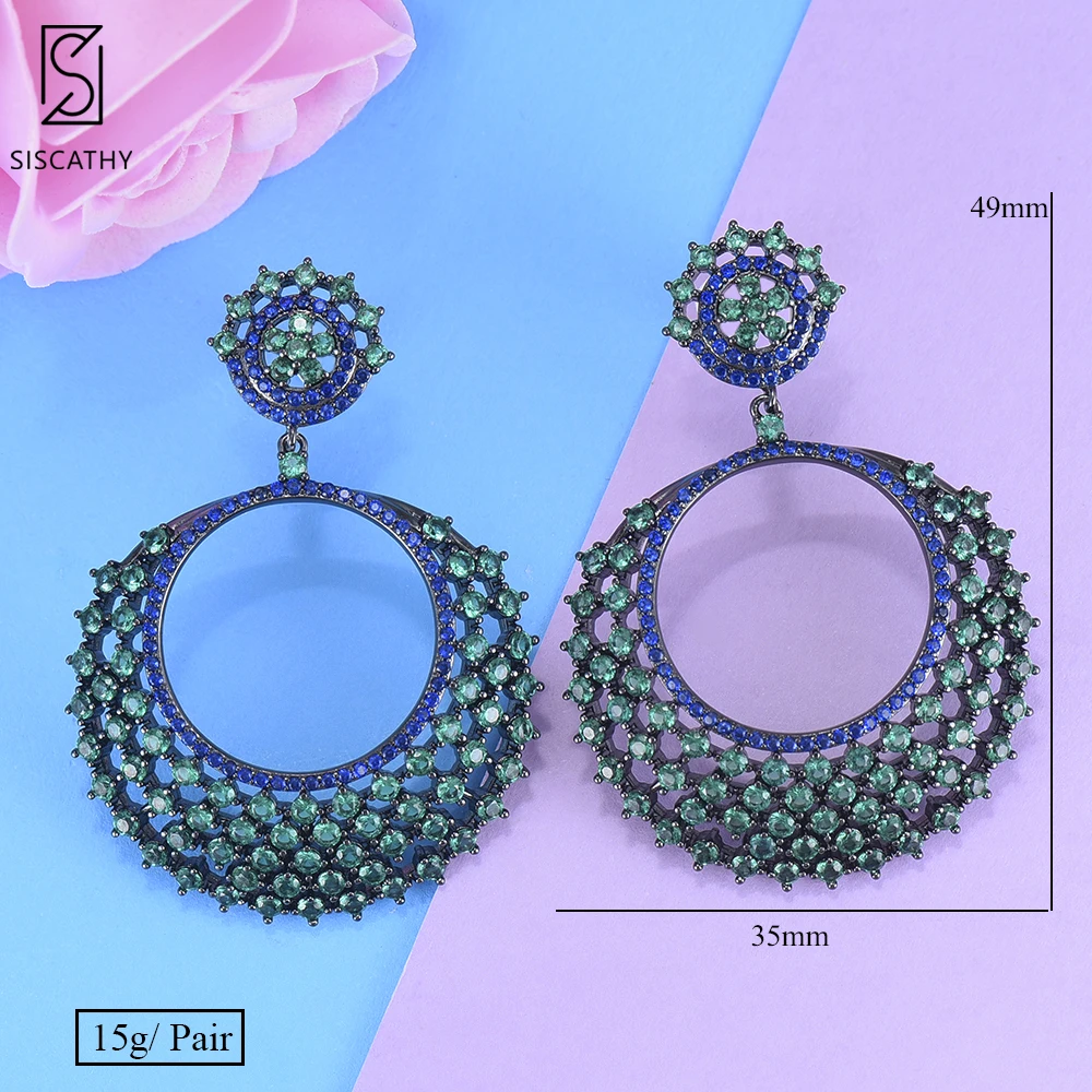 Siscathy Модные женские серьги-капли Роскошные корейские серьги в Дубае кубическая циркониевая инкрустация висячие серьги